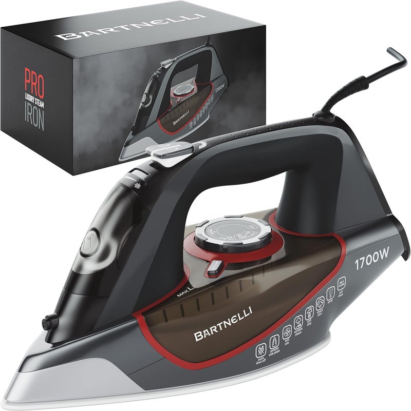 Bartnelli Pro Luxury Steam Iron for Clothes | New Powerful Steam Technology | Non-Stick Ceramic Soleplate, 1700 Watts with 3-Way Auto Shut Off, Premium Built Quality & Durability - Image 1